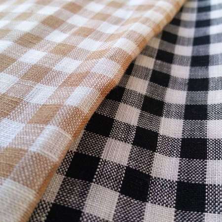 Wholesale 100% pure plaid linen fabric, linen shirt fabric, Slub linen fabric